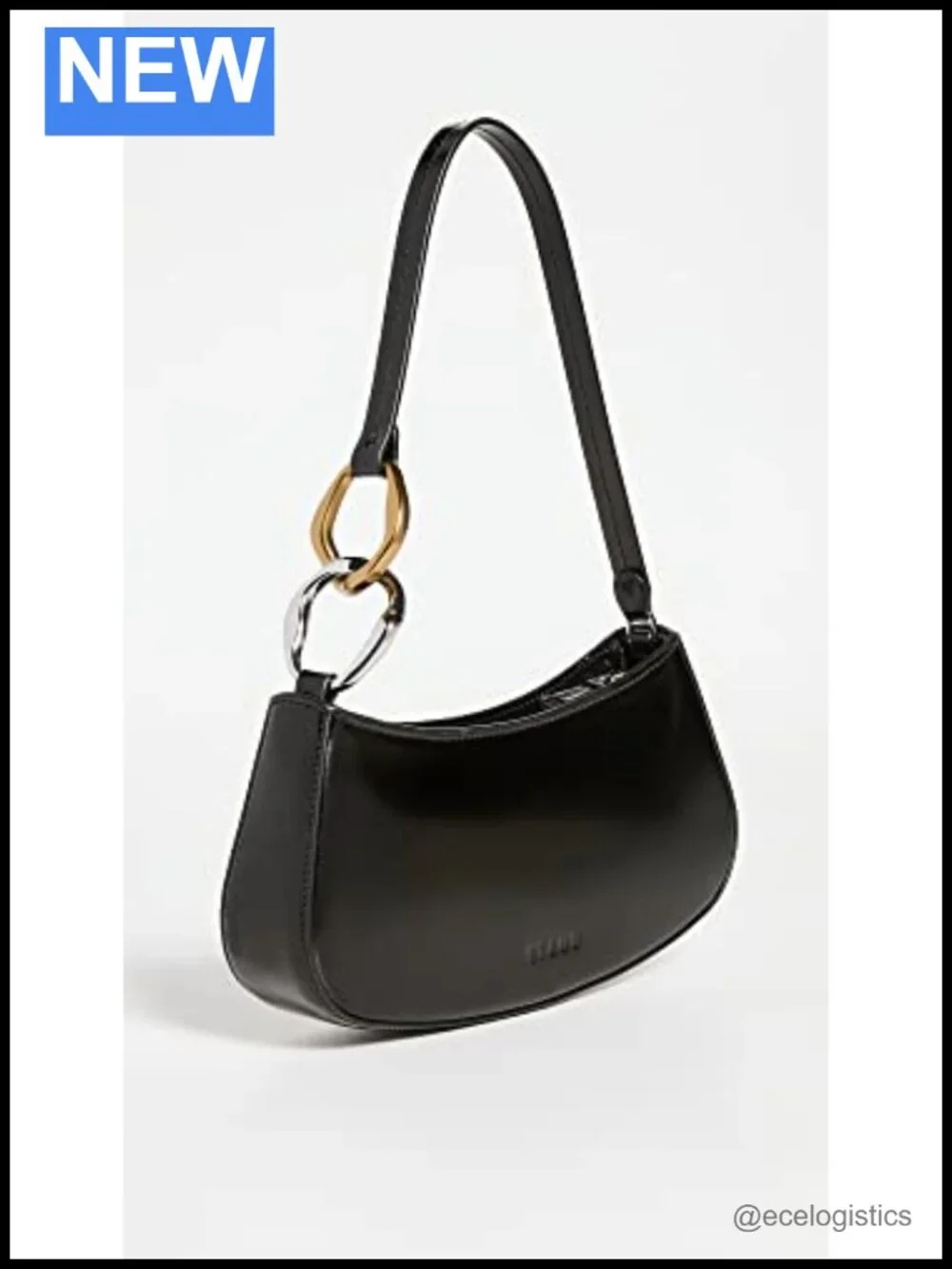 Smooth Cowhide Leather Hobo Shoulder Bag with Chain Strap